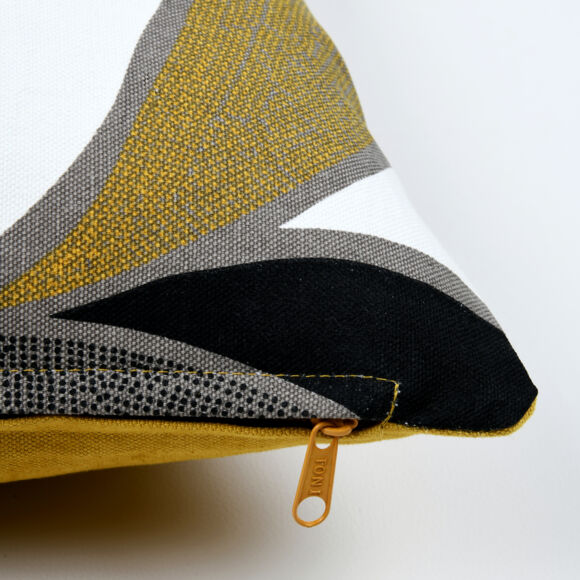 Quadratischer Kissenbezug aus Baumwolle (40 x 40 cm) Vitani Honiggelb