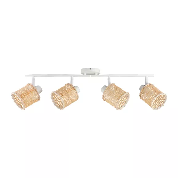 Plafondlamp 4 spots Bamboe (L68 cm) Mahina Natuurlijk