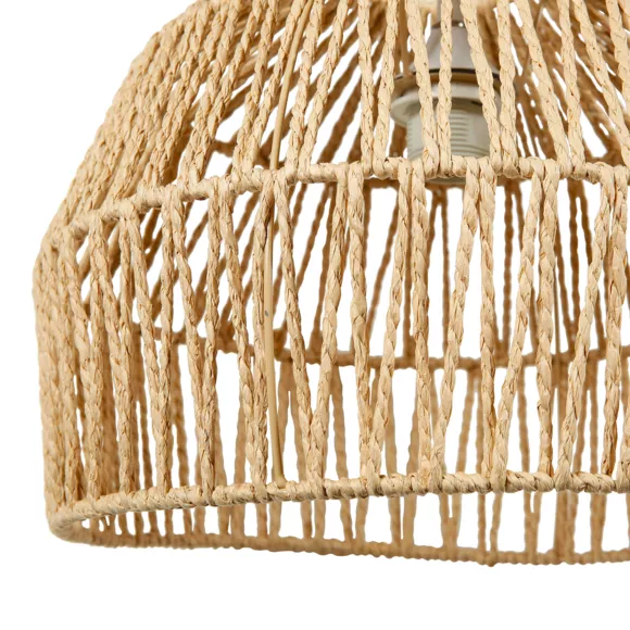Lámpara de techo redonda calada en cuerda (D35,5 cm) Lima Natural