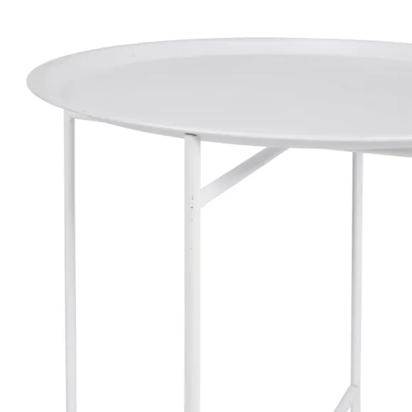 Mesa de apoyo tripode redonda en en metal (H50 cm) Blanco