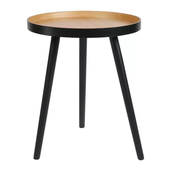 Mesa de apoyo tripode redonda en madera (H49 cm) Negro