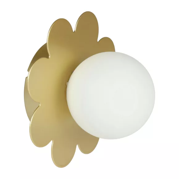 Wandleuchte Metall Fleur nacrée Weiß und Gold