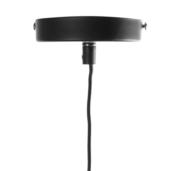 Suspension ronde métal industriel (D30 cm) Filaire Noire