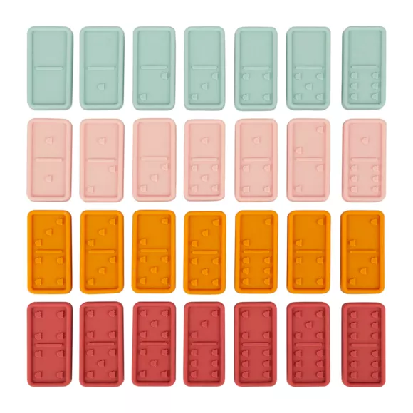 DOMINOS SILICONE MULTICOLORES 2.5x5.3x0.8 cm