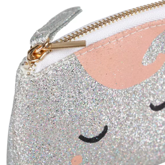 Monedero purpurina infantil (11 cm) Licorne Plata