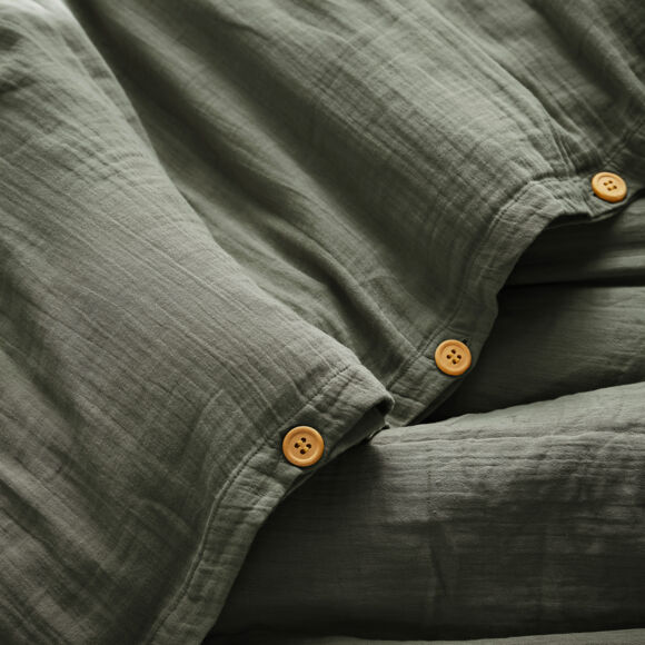 Bettbezug aus Baumwoll-Gaze (260 cm) Gaïa Rosmaringrün 2