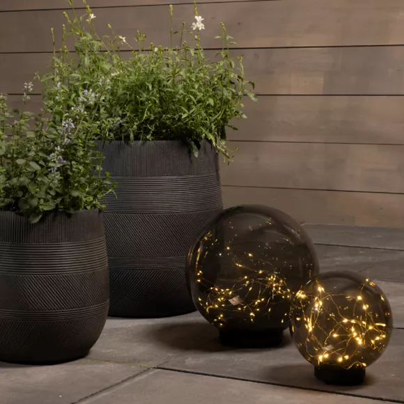 Lámpara de jardín solar Crystal 50 LED Noir