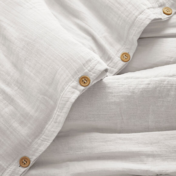 Bettbezug aus Baumwoll-Gaze (260 cm) Gaïa Weiß 2