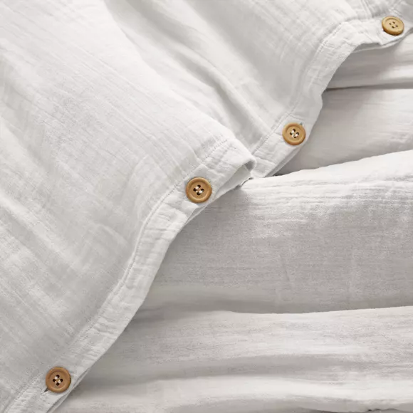 Copripiumino garza di cotone (140 cm) Gaïa Bianco chantilly 2