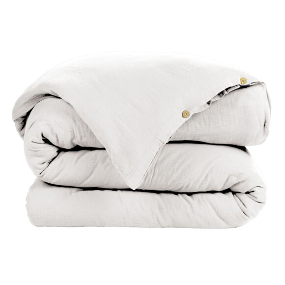 Bettbezug aus Baumwoll-Gaze (140 cm) Gaïa Weiß 3