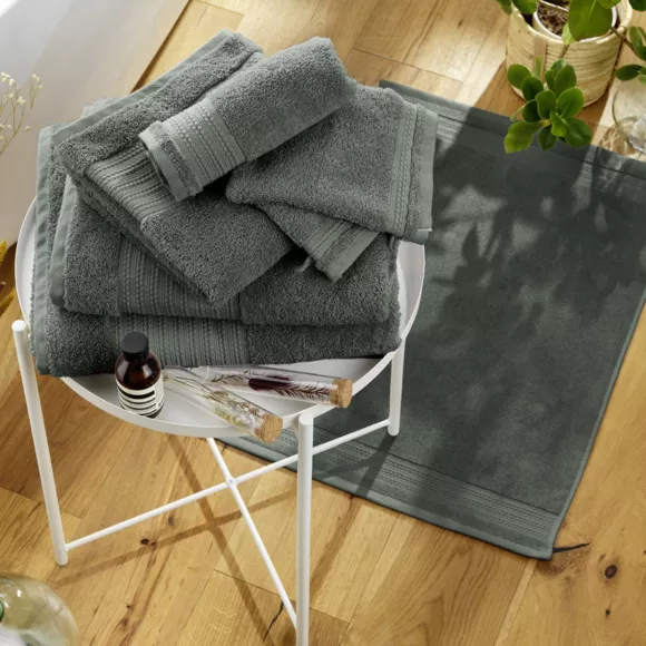 Serviette de bain coton bio (70 x 130 cm) Garance Vert romarin 3