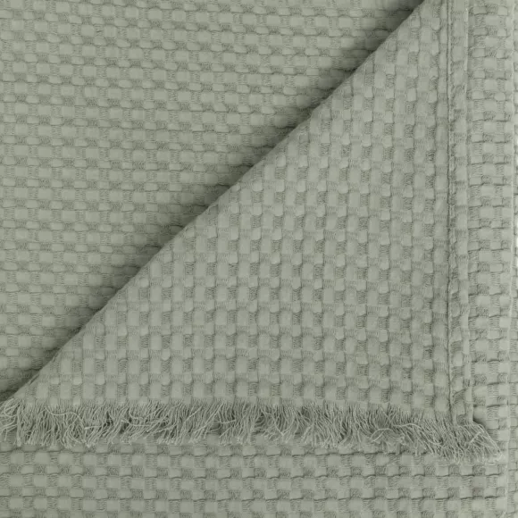 Jeté de lit coton (130 x 180 cm) Widdy Vert céladon