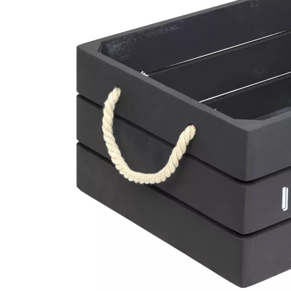 Lote de 3 cajas madera Denys Gris