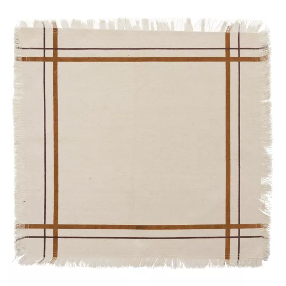 Lote de 2 servilletas de algodón Ray Beige (40 x 40 cm)