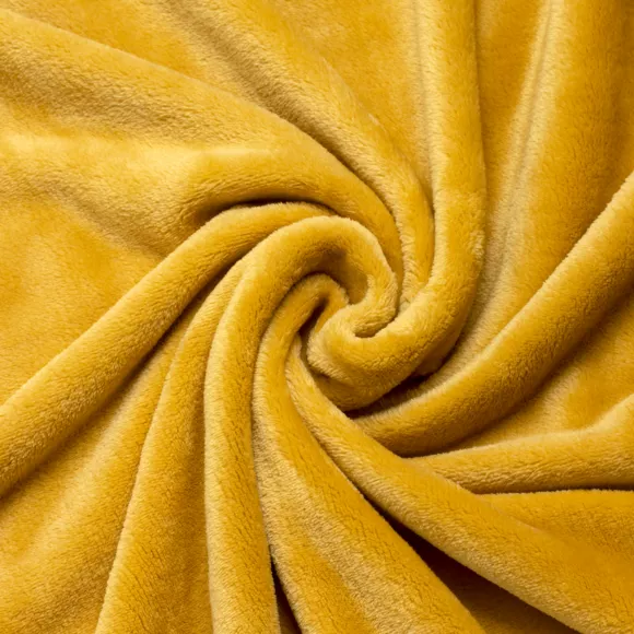 Plaid doux (180 cm) Tendresse Jaune ocre 2