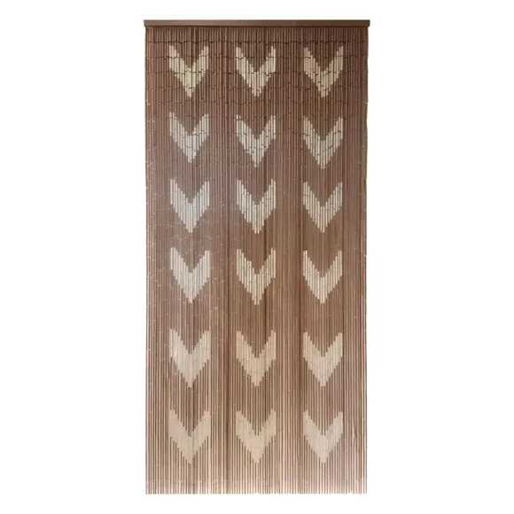 Cortina para puerta bambú (90 x 200 cm) Chevron Topo