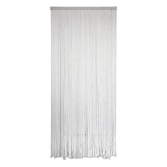 Rideau de porte pompon (90 x 220 cm) Dona Blanc
