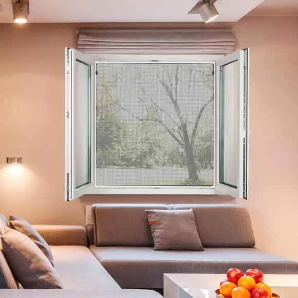 Mosquitera magnética para ventanas (100 x 120 cm) Blanco y negro