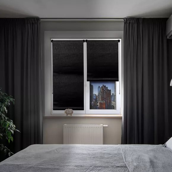 Estor enrollable opaco (90 x 180 cm) Lio Negro 