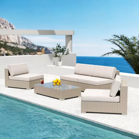 Mesa rectangular para salón de jardín Palma - Gris