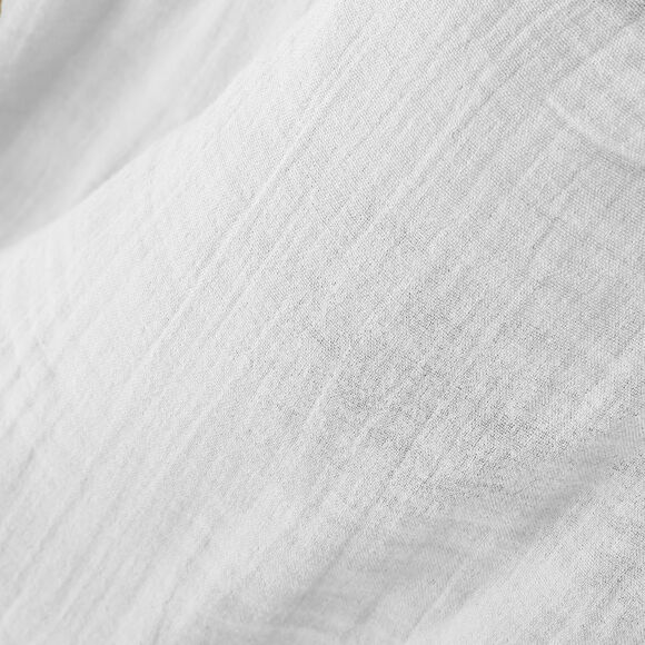 Rideau gaze de coton ajustable (140 x max 300 cm) Gaïa Blanc chantilly 4