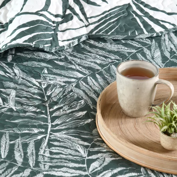 Couvre-lit et taie d'oreiller (180 x 240 cm) Manisa Vert