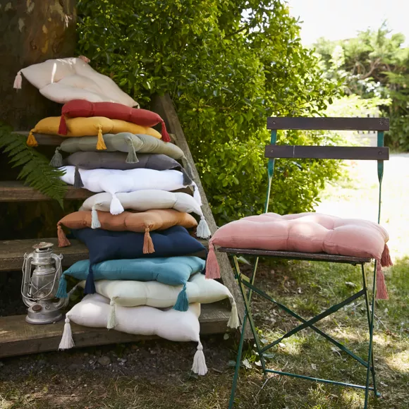 Coussin de chaise (40 cm) Gaïa Bleu canard 2
