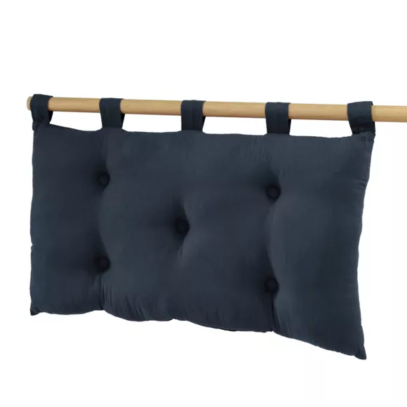 Kopfteil-Kissen aus Baumwoll-Gaze (80 cm) Gaïa Dunkelblau