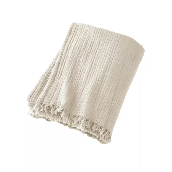 Musselin-Plaid (180 x 220 cm) Gaïa Beige