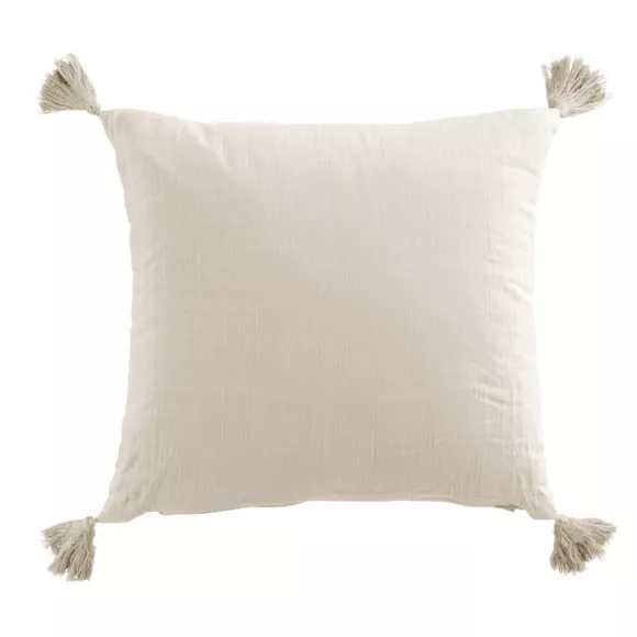 Cuscino quadrato garza di cotone (40 cm) Gaïa Beige pampa