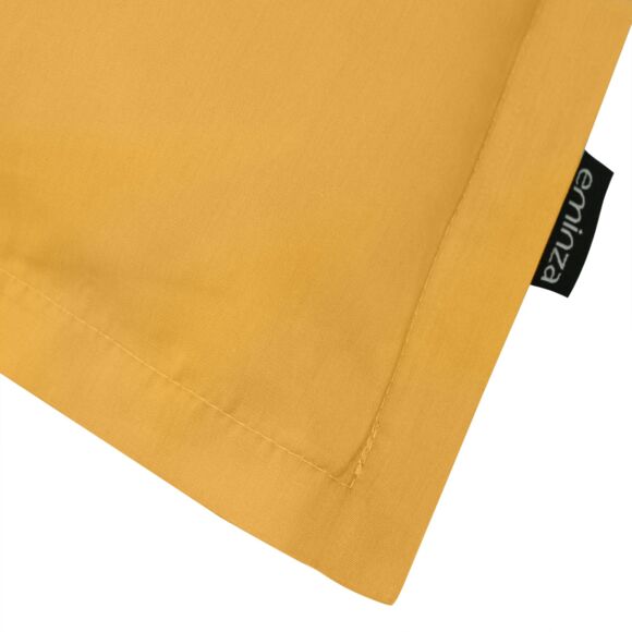 Taie d'oreiller carrée percale de coton (80 x 80 cm) Cali Jaune moutarde
