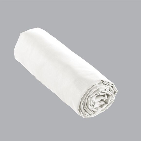 Drap housse percale de coton (90 x 200 cm) Cali Blanc