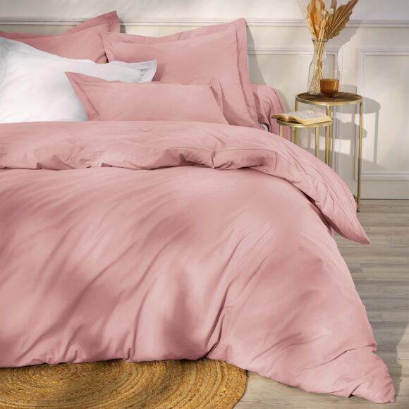 Taie d'oreiller carrée percale de coton (80 x 80 cm) Cali Bois de rose
