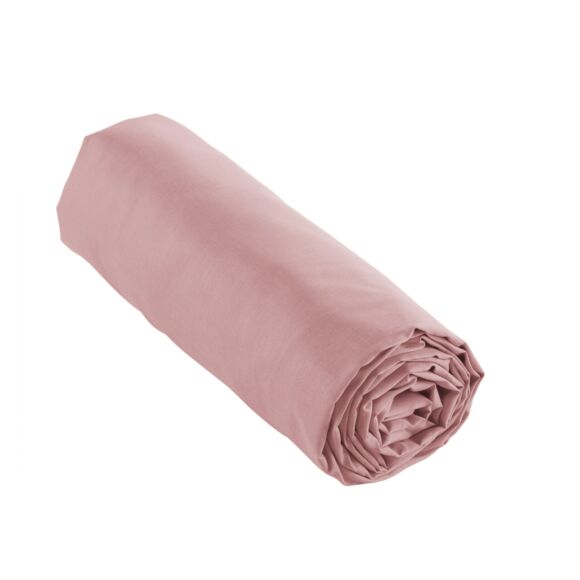 Drap housse percale de coton (140 x 200 cm) Cali Bois de rose