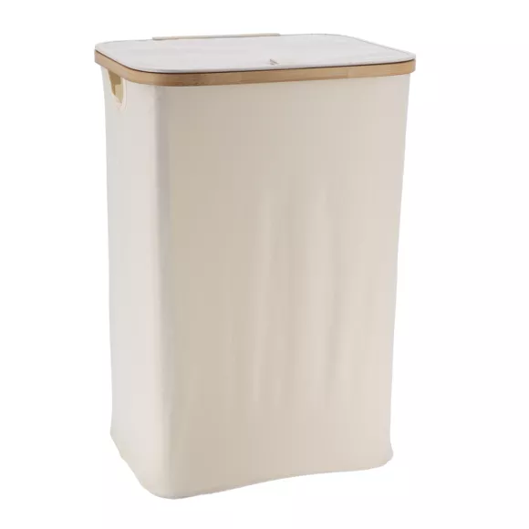 Wasmand rechthoekig en opklapbaar (H60 cm) Purebamboo Ecru