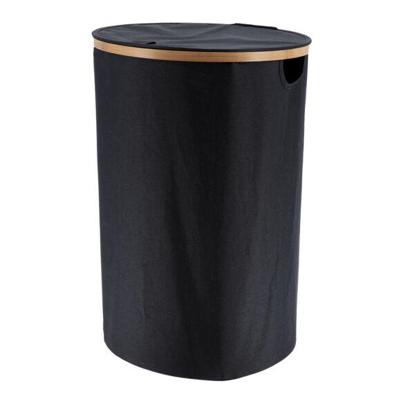 Panier à linge rond et pliable (H60 cm) Purebamboo Noir