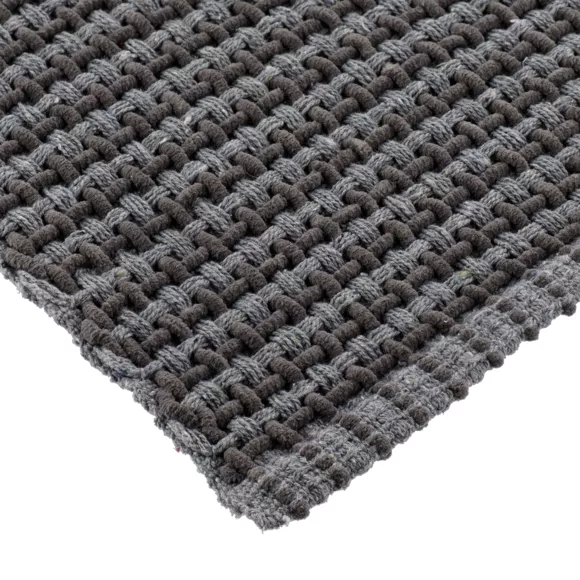 TAPIS POLYESTER/COTON TRESSE 50X120 CM - GRIS CLAIR