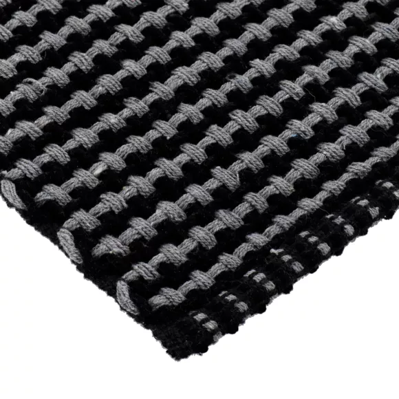 Salontapijt van katoen (50 x 90 cm) Mimicry Antraciet grijs en zwart