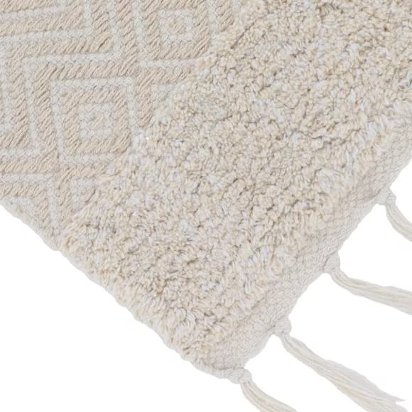 TAPIS ROSE COTON/AUTRES FIBRES 45X90 CM - BEIGE