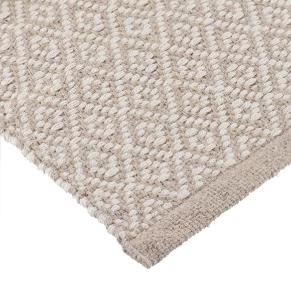 TAPIS ALICE COTON/AUTRES FIBRES 45X90 CM - BEIGE