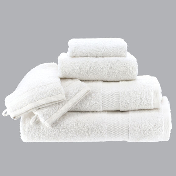 Lot de 2 gants de toilette coton (15 x 21 cm) Timeless Blanc