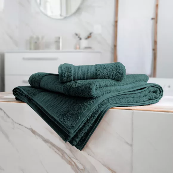 Serviette de bain coton bio (90 x 150 cm) Méline Vert émeraude