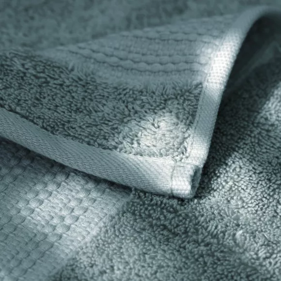 Serviette de bain coton bio (50 x 90 cm) Méline Bleu glacier