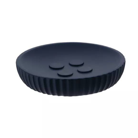 Set di accessori bagno in resina Strié Blu marino