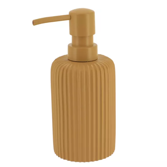 Set di accessori bagno in resina Strié Giallo senape