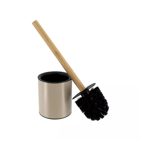 Scopino WC metallo Puro bambù Tortora