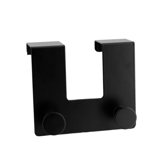 Appendiabiti per porta metallo 2 ganci (H16 cm) Nero