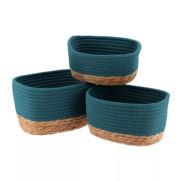Juego de 3 cestas Timeless Azul Tahitiano
