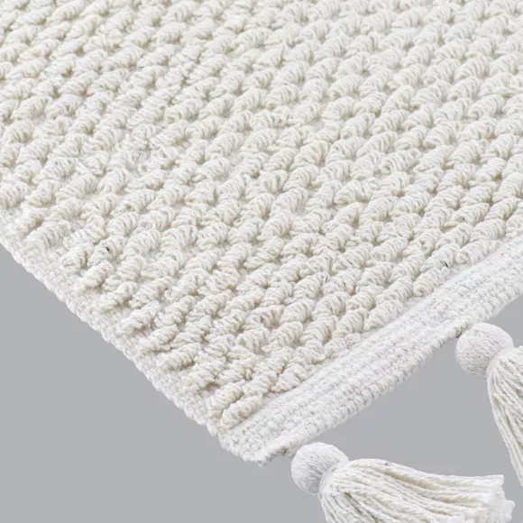 TAPIS RAPHAEL COTON/AUTRES FIBRES 45X90 CM - BLANC