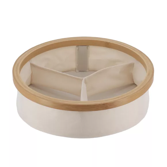 Organizador redondo plegable 3 compartimentos (D30 x H10 cm) Purebamboo Crudo